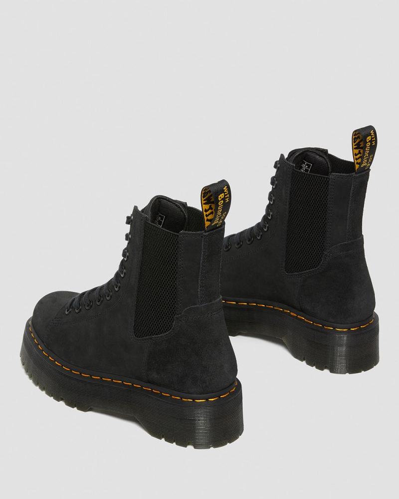 Women's Dr Martens Jadon Nubuck Leather Platform Boots Black | AU 241YXF